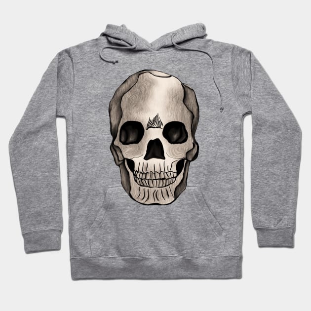 Sepia Skull Art Hoodie by galaxieartshop